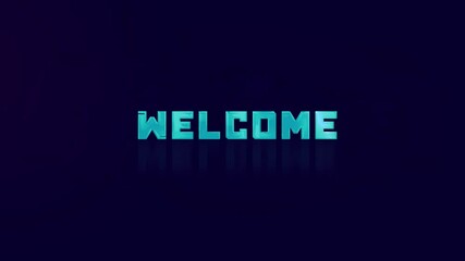Poster - Animation of retro WELCOME text glitching on blue background. Old tv glitch interference screen. 4K Video motion graphic animation.