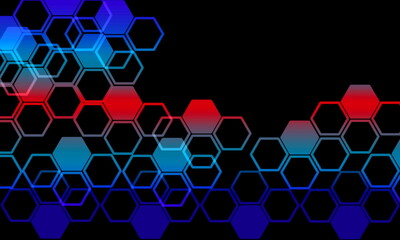 Poster -  Hexagon geometric design, science background