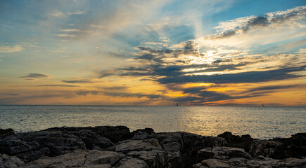 Poster - Sunset at the beach in Croatia