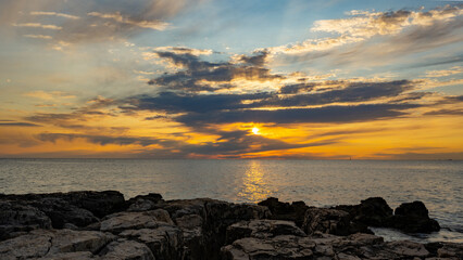 Poster - Sunset at the beach in Croatia