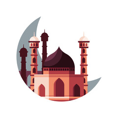 Sticker - mosque muslim and moon