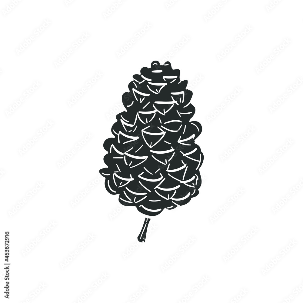 Pine Cone Icon Silhouette Illustration. Botanical Vector Graphic ...