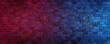© PhotoGranary - Brick wall background. Neon light on old grunge brick wall. Dark cyber Sci Fi concept. 3d rendering.