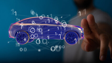 Poster - Electromobility e-motion concept. Electro car