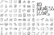 © gesrey - Marketing financial and business icons set hand drawn in doodle style isolated
