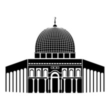 Palestine Al Aqsa Mosque, Illustration Symbol Silhouette Design