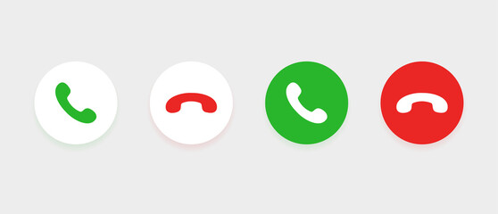 Leinwandbilder - Call and decline button - green answer and red decline mobile phone call buttons