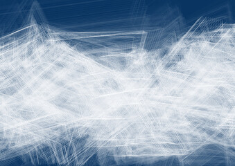 Poster - Dark blue background with many thin white lines. Complicated vector graphics