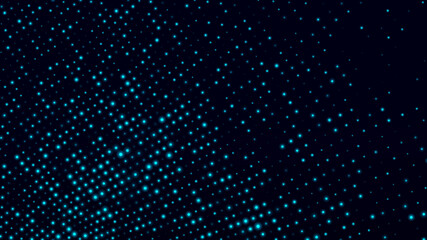 Fototapete - Digital background with movement of glowing particles. Complex technologies of big data. 3D rendering.