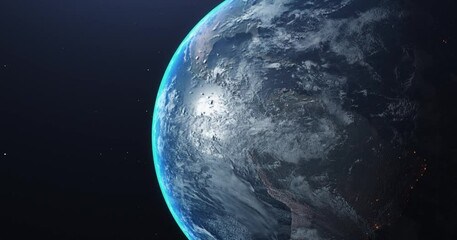 Wall Mural - planet earth rotates in space 3d animation