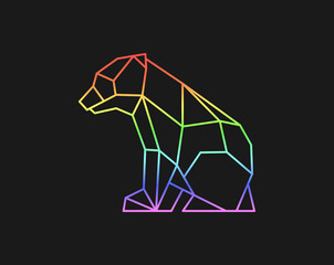 Poster - Polygon bear baby. Low poly animal. Geometric logo icon. Origami style