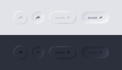 Fototapete - share icon button with neumorphism design - ui buttons interface