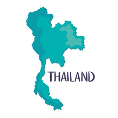 Canvas Print - Thailand blue map