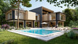 © FrankBoston - Large modern contemporary house in wood and concrete
