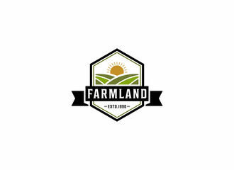 Wall Mural - farmland logo template in on white background