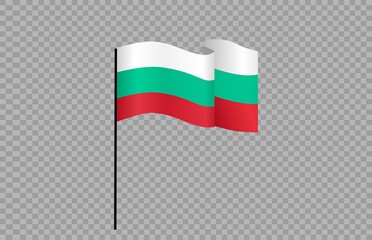 Waving flag of Bulgaria isolated  on png or transparent  background,Symbol of Bulgaria,template for banner,card,advertising ,promote, vector illustration top gold medal sport winner country