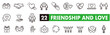 © yukipon00 - Friendship partnership handshake and love line icons.
