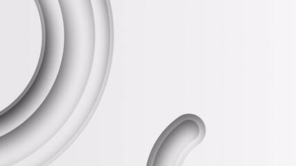 Wall Mural - white light circle paper cut and art background, architectural futuristic construction, 3d motion de