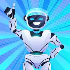 Poster - robot chatbot assistant modern robotic character artificial intelligence concept portrait