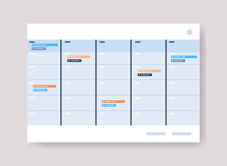 Poster - planning schedule online planner organizer calendar with tasks information board organization time m
