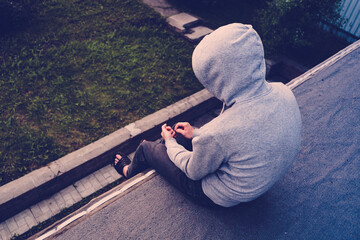 Wall Mural - Young Man on the Roof