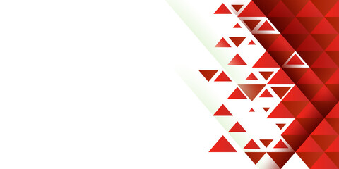 Fototapete - Abstract red triangle shape particle background. Geometric red white triangle texture background