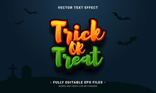 Trick Or Treat Editable Text Effect With Halloween Theme. Costumes Trick Or Treat 
