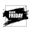 Black friday sale banner on white backgraund with black blotch