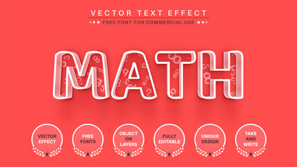 math - editable text effect, font style