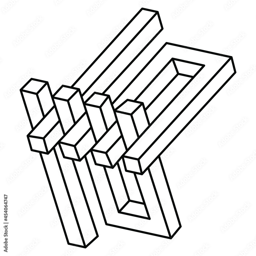 Geometric figures. Impossible shape. Web design element. Optical illusion  object. Escher style. Line design. Op art. Sacred geometry shapes. Stock  Vector | Adobe Stock, image size:1000x1000
