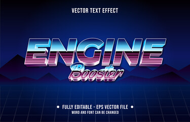 Wall Mural - Editable text effect gradient color retro futuristic eighties style for digital and print media font effect template