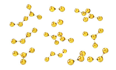 Wall Mural - motor oil. oil molecules on a white background. 3d illustration