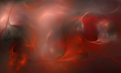 Wall Mural - Fiery 3d dynamic cluster or dusty red rushing cloud in artistic digital illustration. Great as background, element of design idea, cover or blank.