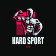 Sporty and athletic man. Muscular body. Vector sport illustration.