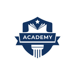 Canvas Print - Shield emblem education academy logo design