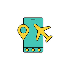 Poster - Air Ticket booking by mobile phone icon