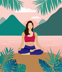 Poster - yoga in the lotus position