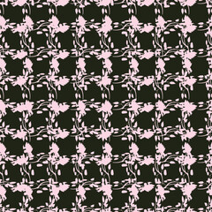 Poster - Fantasie silhouette with flowers, leafs and branches vector seamless repeat pattern print background