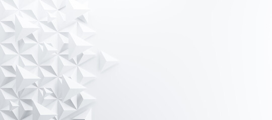 Poster - Abstract and Illustration of white box or cube background,light and shadow with free space, 3D rendering and copy space.