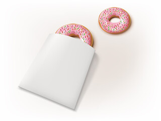 3D Realistic Donut With Sprinkles Paper Packaging