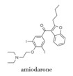 © molekuul.be - Amiodarone antiarrhythmic drug molecule. Skeletal formula.
