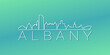 Albany, NY, USA Skyline Linear Design. Flat City Illustration Minimal Clip Art. Background Gradient Travel Vector Icon.