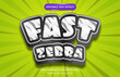 Fast zebra editable text effect cartoon comic style