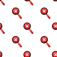 Poster - magnifying glass and a tick and cross pattern. no sign. vector stock illustration.
