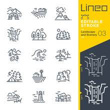 Lineo Editable Stroke - Landscape And Scenery Line Icons