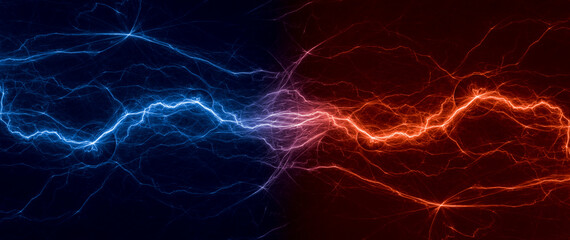 fire and ice lightning, abstract plasma background