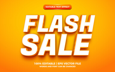 orange flash sale 3d editable text effect