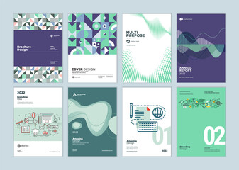Wall Mural - set of brochure, annual report, business plan cover design templates. vector illustrations for busin