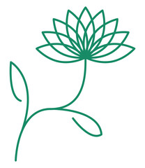 Wall Mural - green flower icon