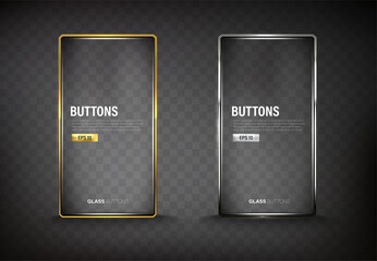Wall Mural - buttons set web steel on background color black 13